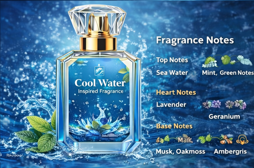Cool Water Inspired Perfume for Men | Fresh Aquatic Long Lasting Fragrance